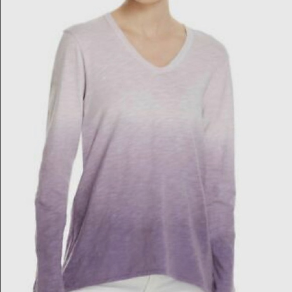 NWOT Wilt Purple Ombre High-Low Long-Sleeve Tee!
